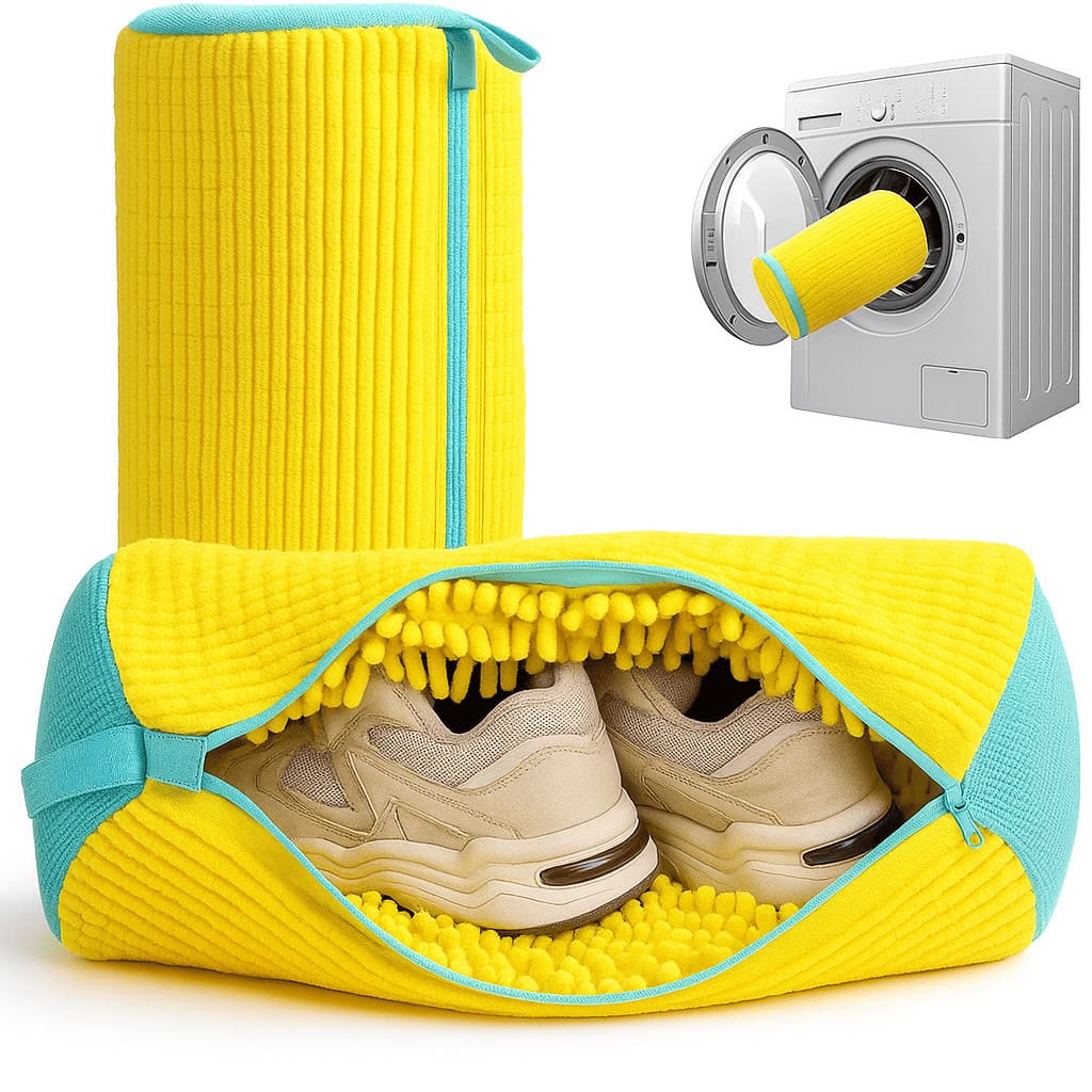Saco Protetor para Lavar Tênis na Máquina com Zíper – Bolsa de Lavagem Reutilizável para Calçados