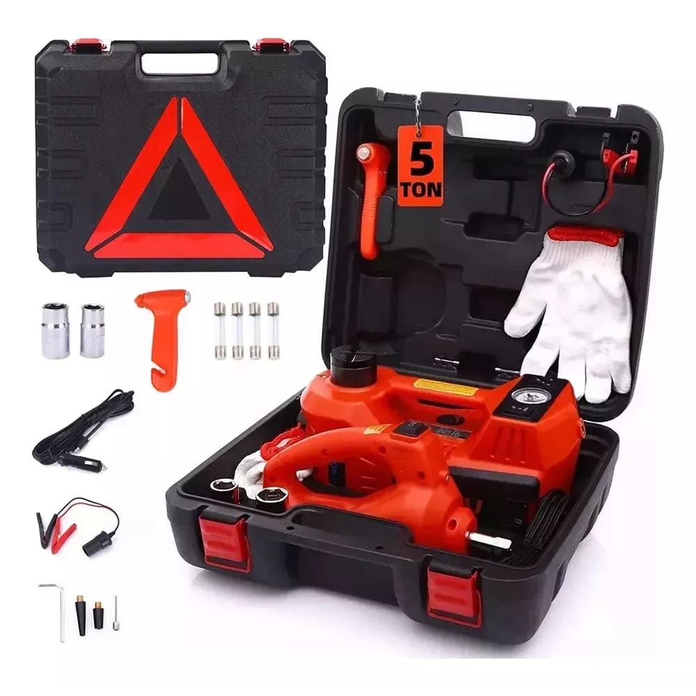 Kit De Macaco Elétrico Para Carro 5t 12v Caixa de Ferramentas Portátil com Luz LED de Emergência de Chave De Impacto