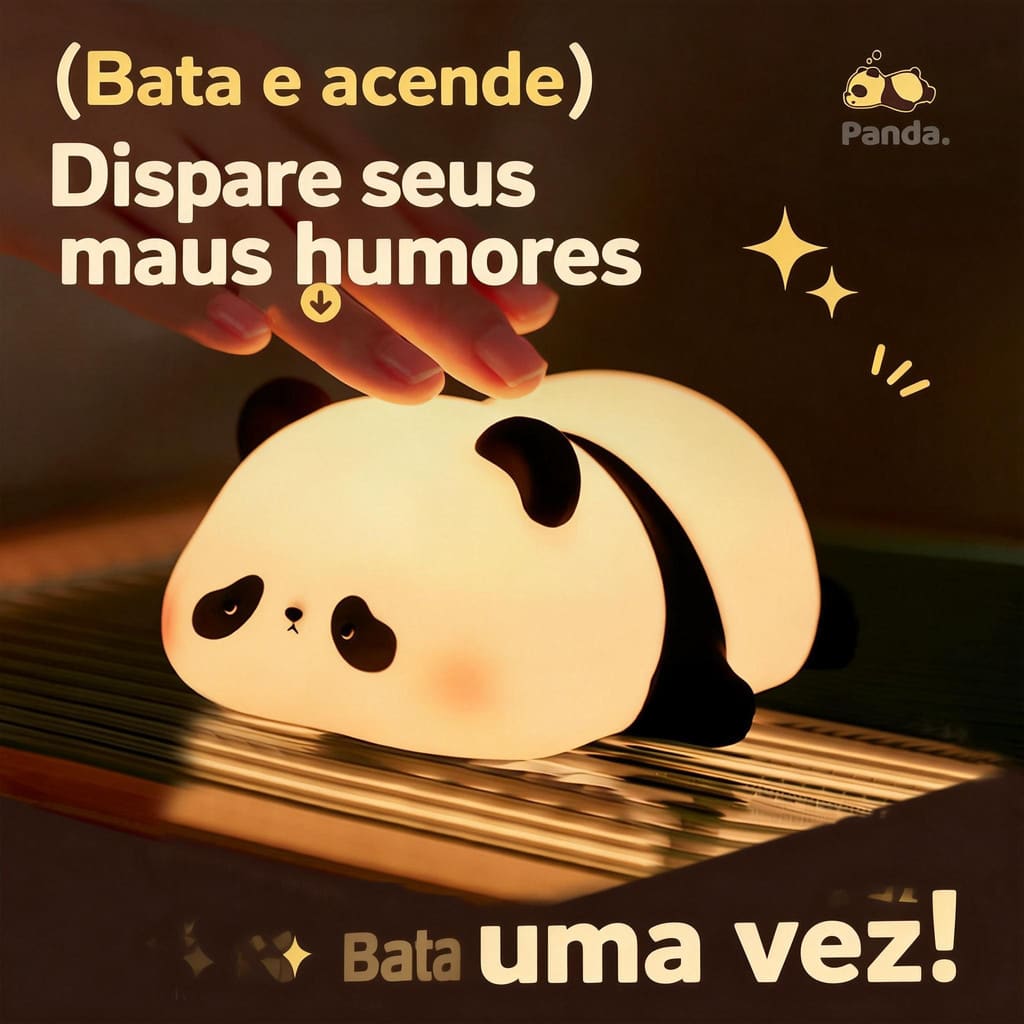 Luminária Abajur Silicone LED Touch Recarregável 7 Cores Unicórnio, Panda, Capivara