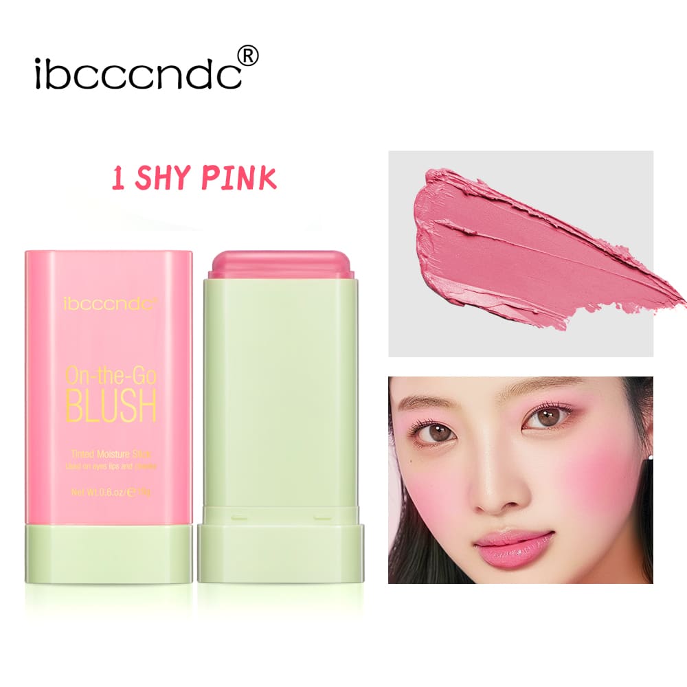 Bastão de Blush Multifuncional, Creme de Blush Natural para Bochechas, Alta Renderização de Cor, Longa