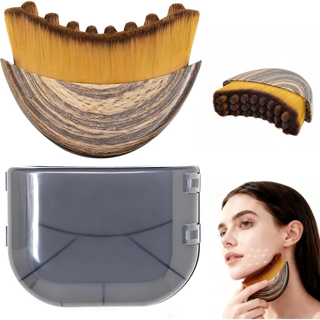 Escovas de Massagem e Drenagem Linfática Ergonômicas e Macias para Contorno Facial Mandíbula e Lifting.