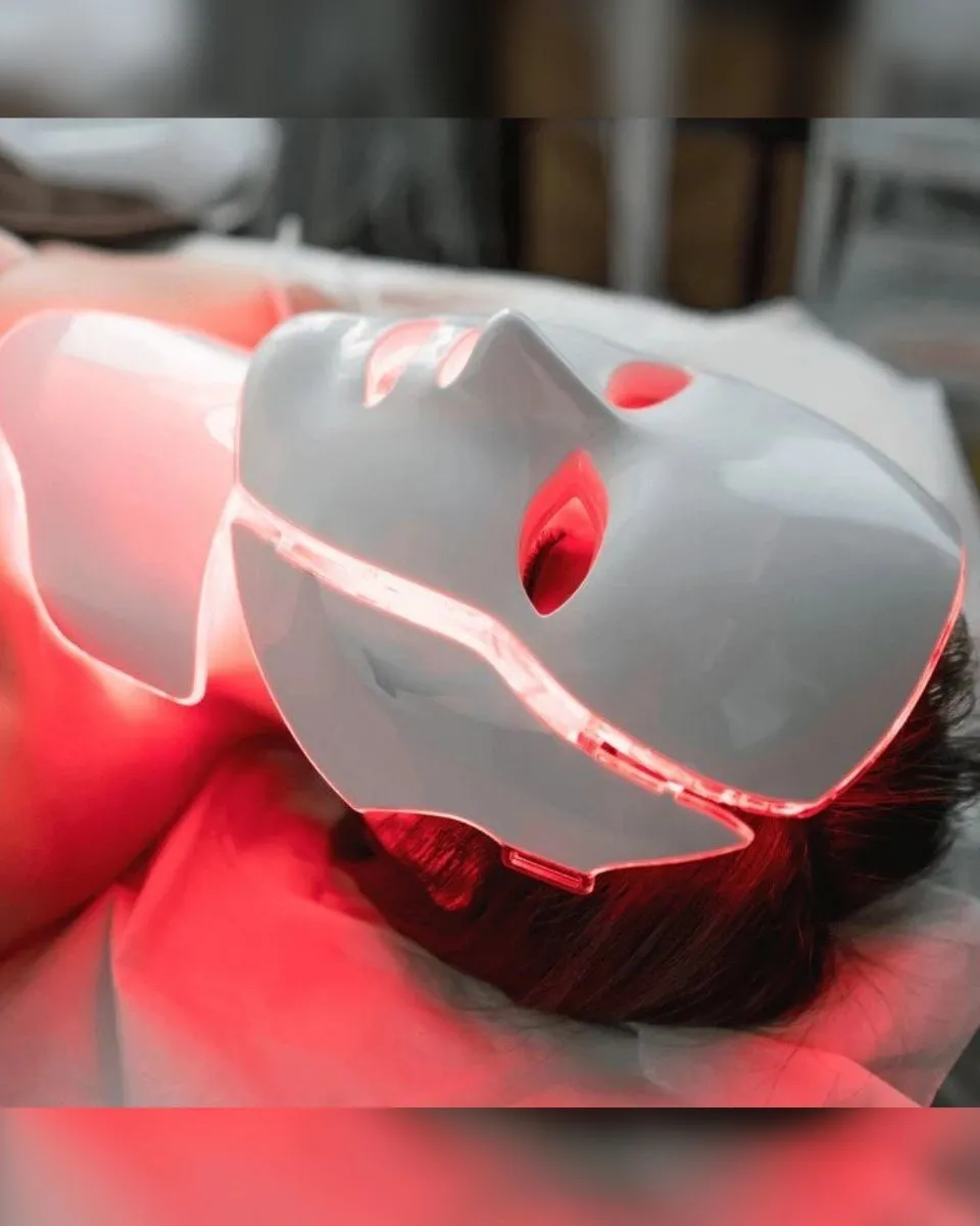 Máscara de LED Facial e Pescoço 7 Cores – Fototerapia