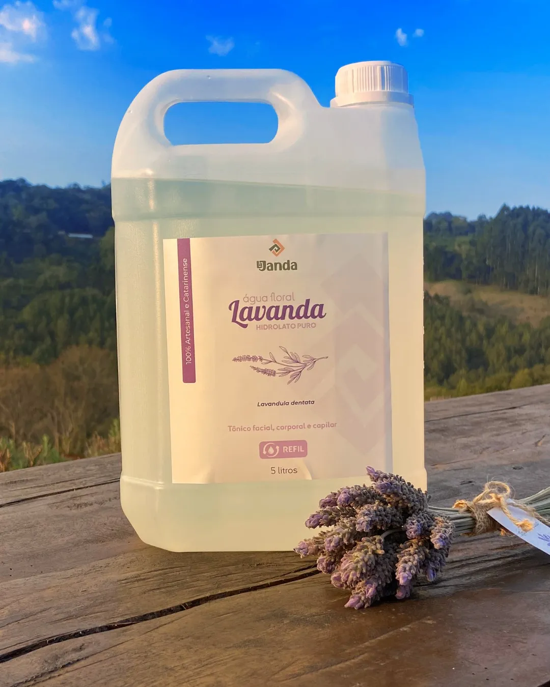 ÁGUA FLORAL HIDROLATO DE LAVANDA 5L Refil