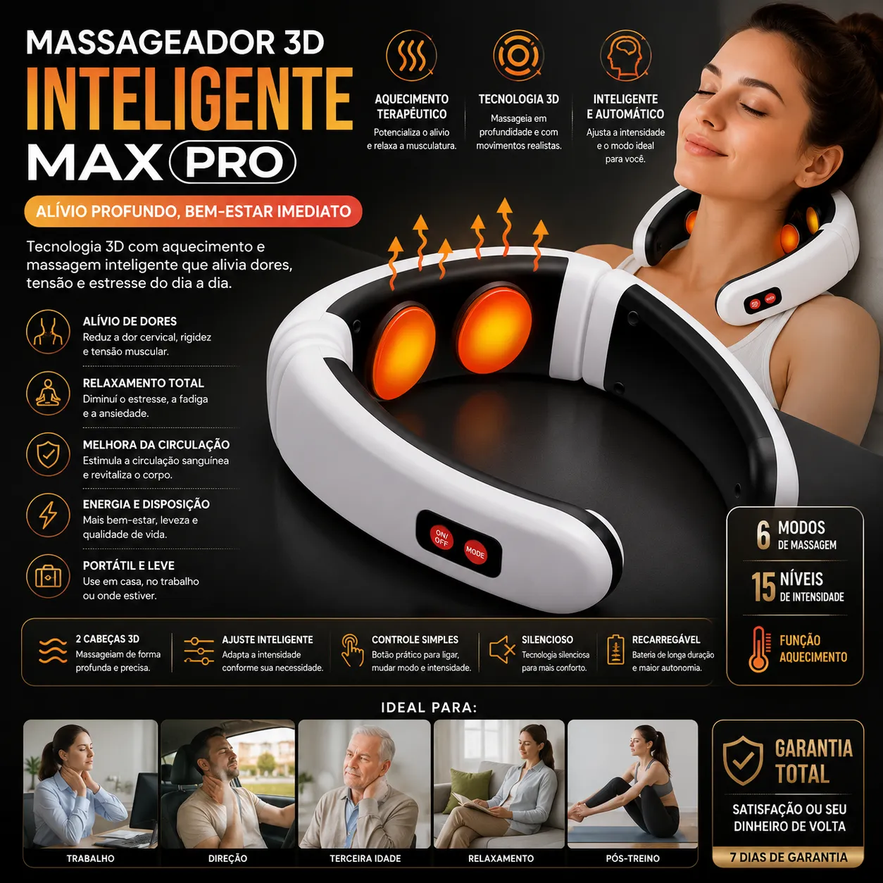 Massageador 3D inteligente Max Pro