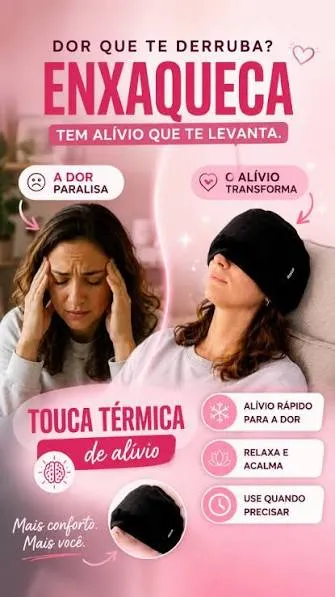 AliviGel - Touca Compressão para Dores de Cabeça e Enxaquecas